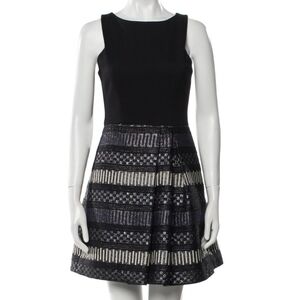 Hutch Sleeveless Black Metallic Geo  Dress Fit And Flare Cocktail Party Mini